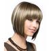 Alaparte 32CM Girl Natural Gold Party Wig Short Full Straight Hair Fashion Synthetic Wig Short Wigs