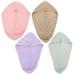 4Pcs Portable Dry Hair Hats Quick Drying Hair Towels Home Solid Color Bath Caps