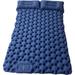 GVDV Double Sleeping Pad for Camping Extra Thick 3.5 Camping Pad 2 Person with Pillow Built-in Foot Pump Inflatable Mattress Blue