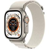 Restored Apple Watch Ultra (GPS + LTE) 49mm Silver Titanium Case & Starlight Alpine Loop - Small (Refurbished)