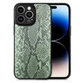 Snake Skin Case Compatible with Apple iPhone 13 Pro Snake Skin Print Phone Case PU Leather Cover Case Crocodile Texture Soft Back Phone Cover for iPhone 13 Pro 6.1 inch Green