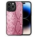 Snake Skin Case Compatible with Apple iPhone 13 Pro Snake Skin Print Phone Case PU Leather Cover Case Crocodile Texture Soft Back Phone Cover for iPhone 13 Pro 6.1 inch Pink