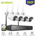 SANNCE Wireless Security Camera System 10CH 5MP NVR with 4Pcs 5MP Outdoor WiFi IP Surveillance Cameras Night Vision Remote Access Motion Alerts Humanoid detection With 1T Hard Drive