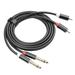 5FT Dual 1/4 TS to Dual RCA Audio Cable - 2x6.35mm Male TS to 2 RCA Male Adapter Wire with Gold Plated Plug and Aluminum Alloy Shell