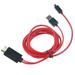 6.5 Feet MHL Micro USB Phone to TV Cable 1080P Adapter Cable for Galaxy Black + Red