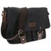 Men Messenger Bag Vintage Canvas Briefcase College Bookbag Retro Large Satchel Shoulder Bag Laptop Bag Crossbody Bag (Black)
