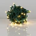 TOFOTL 5mm LED Warm White Lights LED String Lights; 50 Lights Green Wire 25ft (Balled Set)