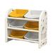 Kids Toy Storage Cabinet with 6 Detachable Storage Bins 3 Tier Storage Shelf Toy Organizer