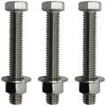 -13 X 4 . 304-STAINLESS Steel Bolts Nuts & WASHERS - 18-8 HEX Head Bolt - 304 Grade. General Purpose - Bolts Nuts Washers - 1/2 In X 4 In (25)