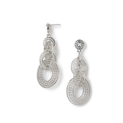Women's Interlocking Drop Earrings by Accessories For All in Silver