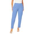 Plus Size Women's Stretch Knit Crepe Straight Leg Pants by Jessica London in French Blue (Size 16 W) Stretch Trousers