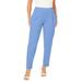 Plus Size Women's Stretch Knit Crepe Straight Leg Pants by Jessica London in French Blue (Size 16 W) Stretch Trousers