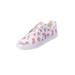 Wide Width Women's The Bungee Slip On Sneaker by Comfortview in White Floral (Size 7 1/2 W)