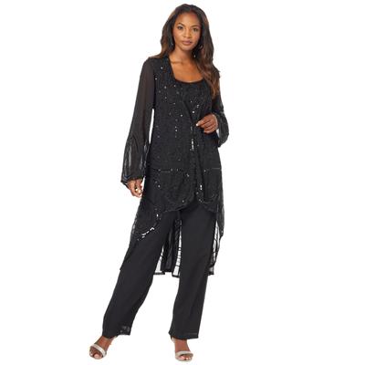 Plus Size Women's Three-Piece Beaded Pant Suit by ...