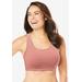 Plus Size Women's Leading Lady® Serena Low-Impact Wireless Active Bra 0514 by Leading Lady in Light Coral Geo Print (Size 48 DD/F/G)