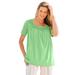 Plus Size Women's Crochet-Trim Knit Top by Woman Within in Pistachio (Size 30/32) Shirt