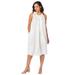 Plus Size Women's DenimTie-Neck Dress by Jessica London in White (Size 26 W)