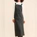 Free People Dresses | New Free People Black Vegan Leather Overalls Midi Skirt Dress Hay Day Xs. | Color: Black | Size: Xs