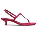 Michael Kors Shoes | Michael Michael Kors Tasha T Strap Kitten Heels Sandals In Dark Raspberry | Color: Pink | Size: Various