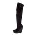 Burberry Shoes | Burberry Women Suede Over The Knee Wedge Boots | Color: Black | Size: 38.5/ 8 Us