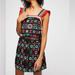 Free People Dresses | New Free People Multicolored Embroidered Mini Dress - Size M | Color: Black/Red | Size: M