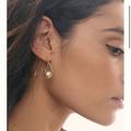 Anthropologie Jewelry | Nwt Looped Pearl Threader Earrings | Color: Gold/White | Size: Os