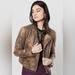 Free People Jackets & Coats | New We The Free Free People Fenix Vegan Leather Bomber Jacket Python S | Color: Brown/Tan | Size: S