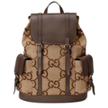 Gucci Bags | $3100 New Gucci Jumbo Gg Backpack Bag Web Logo Brown Leather Trim Authentic! | Color: Brown | Size: Os