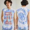 Urban Outfitters Shirts | New Urban Outfitters Pink Floyd Shirt Small Wish You Were Here Muscle Tee Tiedye | Color: Blue/White | Size: S