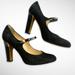 Kate Spade Shoes | Kate Spade Ny Black Suede Mary Jane Pumps, Size 8 | Color: Black/Gold | Size: 8