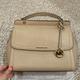 Michael Kors Bags | Michael Kors Talia Mk Lg Th Satchel Flap Bag Saffiano Leather 38s0cams3l Bisque | Color: Gold/Red | Size: Os