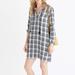 Madewell Dresses | Madewell Blue Plaid Artiste Tunic Midi Dress | Color: Blue/White | Size: Xxs