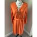 Michael Kors Dresses | Michael Michael Kors Size Large Lace Up Chain 3/4 Sleeve Dress Tie Waist | Color: Orange | Size: L