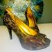 Nine West Shoes | New Nine West Leopard Print Platform Stilettos Heels 7.5 | Color: Brown/Gold | Size: 7.5