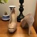 Jessica Simpson Shoes | Never Worn - Jessica Simpson Open Toed Platform Heel Shoes. | Color: Cream | Size: 10