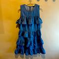 Michael Kors Dresses | Never Worn Nwot Michael Kors Ruffle Denim Dress | Color: Blue | Size: S