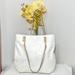 Michael Kors Bags | Michael Kors Jet Set Ns Mk White Patent Leather Natural Leather Trim Chain Tote | Color: White | Size: Os