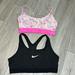 Nike One Pieces | Girls Nike & Vs Pink Sportsbras | Color: Black/Pink | Size: Xl And Small
