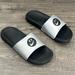 Nike Shoes | Nike Benassi Jdi Print Silver Metallic Slide Sandals Smiley Face M10/W11.5 | Color: Black/Silver | Size: 10