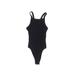 Out From Under Bodysuit: Black Solid Tops - Women's Size Small