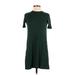 Madewell Casual Dress - Shift Crew Neck Short sleeves: Green Print Dresses - Women's Size 2X-Small