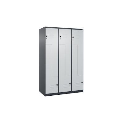 C+P Z-Spind Classic PLUS bodenstehend, 6 Abteile, HxBxT 185x120x50cm, Sicherheitsdrehriegel, Anthrazit/Hellgrau von PROREGAL Image