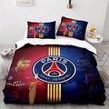 WINUO - Football stars in Paris Mbappe bed linen set 135 x 200 cm microfibre - 3D digital print bed linen and 1 pillowcase 50 x 75 cm