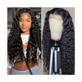 Hairpieces 5X5 Deep Wave Lace Closure Wigs Peruvian Human Hair 14-40inch Glueless Pre Plucked with Baby Hair Deep Curly Transparent Lace Wigs for Black Women Hair Extensions (Color : 5X5 closure wig