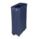 WENKO Laundry bin Corno Navy, stable slim laundry basket with four smooth-running castors and lid, narrow bamboo laundry collector made of 100% polyester, capacity 43 L, (W x H x D): 18.5 x 60 x 40 cm