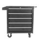 Black 5 Drawer Hand Push Tool Trolley Cart,Slide, Internal Locking System, Tool Cabinet for Garage, Cold Rolled Steel, Removable Casters