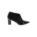 AQUATALIA Ankle Boots: Slip On Chunky Heel Casual Black Shoes - Women's Size 9 1/2 - Pointed Toe