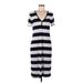 Anne Klein Casual Dress - Midi: Gray Stripes Dresses - Women's Size Medium