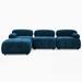 Blue Reclining Sectional - Latitude Run® 4 - Piece Upholstered Sectional Velvet | 25.1 H x 93.1 W x 62.1 D in | Wayfair