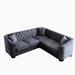 Gray Reclining Sectional - Red Barrel Studio® 3 - Piece Upholstered Sectional Velvet | 30.01 H x 82.01 W x 82.01 D in | Wayfair